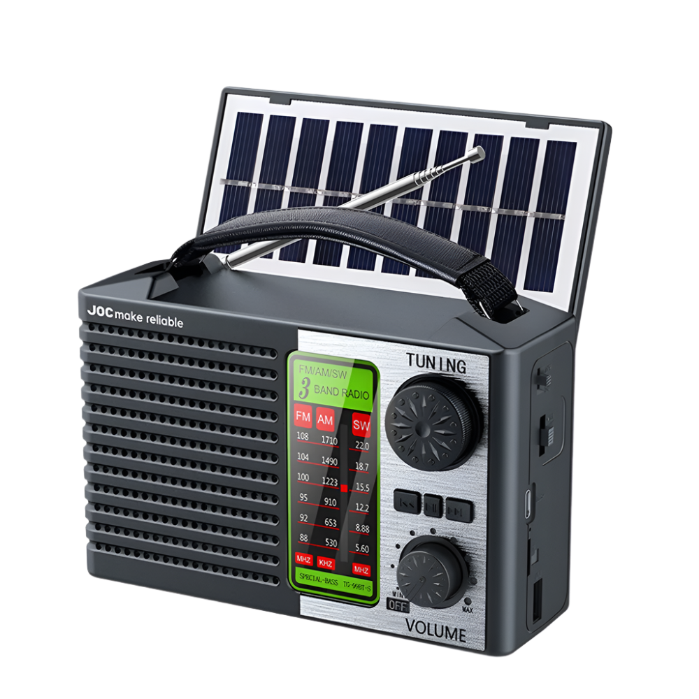 Solar Powered Radio with Bluetooth and flashlight.