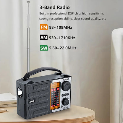 Solar Powered Radio with Bluetooth and flashlight.