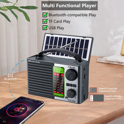 Solar Powered Radio with Bluetooth and flashlight.