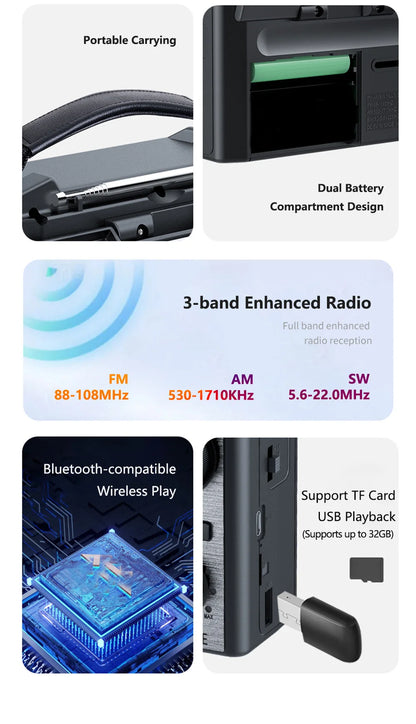 Solar Powered Radio with Bluetooth and flashlight.