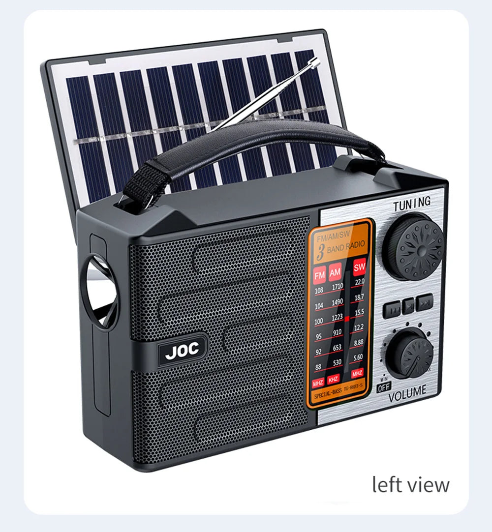 Solar Powered Radio with Bluetooth and flashlight.