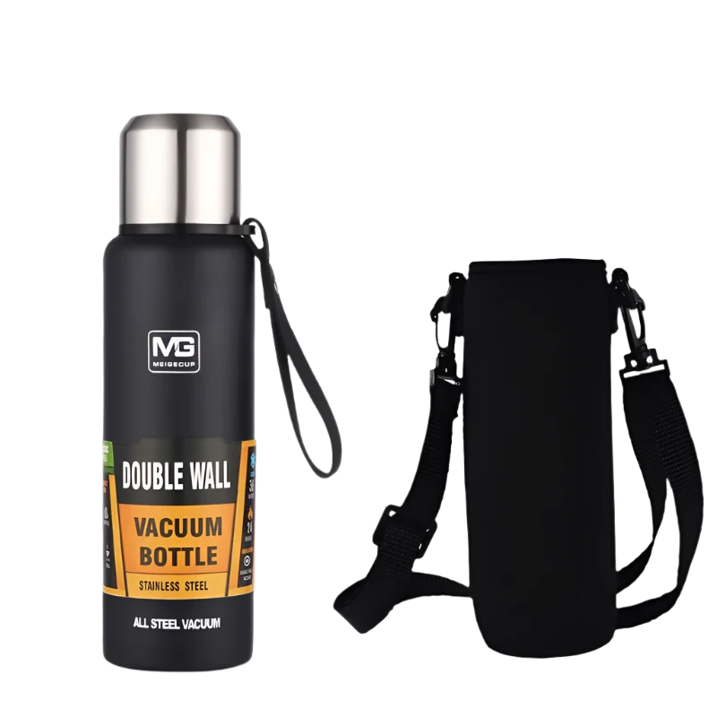 Black with bag Stainless Steel Water Bottle: Insulated, Durable, and BPA-free