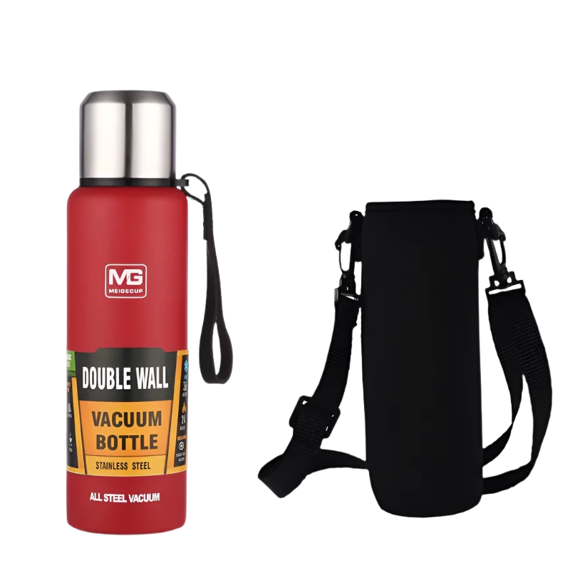 Red with bag Stainless Steel Water Bottle: Insulated, Durable, and BPA-free