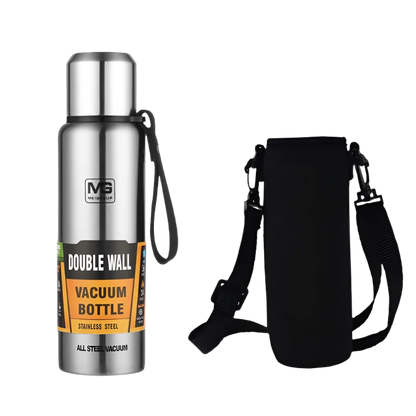 Silver with bag Stainless Steel Water Bottle: Insulated, Durable, and BPA-free