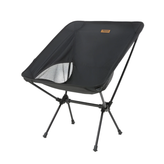 Black Camping Moon Chair, lightweight and foldable.