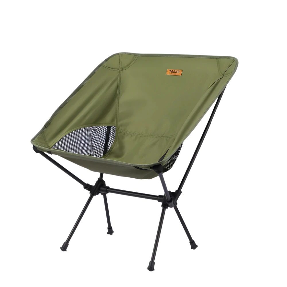 Green Camping Moon Chair, lightweight and foldable.