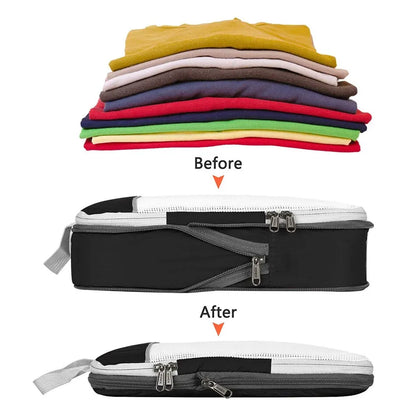 3-piece travel bag set: compressible, eco-friendly, waterproof, and durable for organized packing, travel, or daily storage.