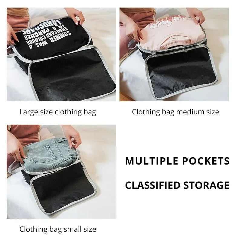 3-piece travel bag set: compressible, eco-friendly, waterproof, and durable for organized packing, travel, or daily storage.