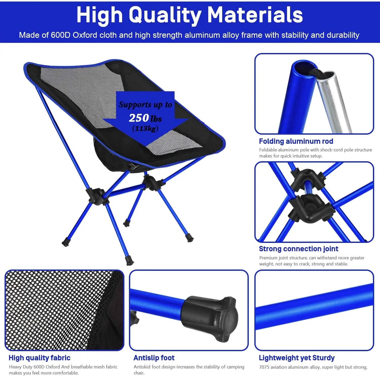 Ultralight Camp Chair, portable and foldable