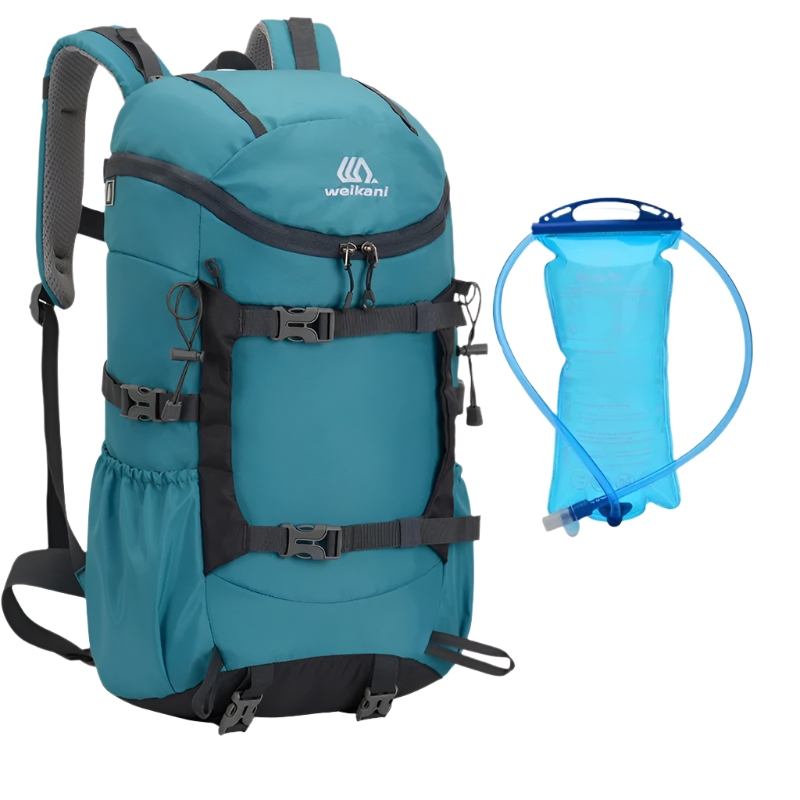 Light Blue Ultralight Trekking Backpack, water-resistant 30L design