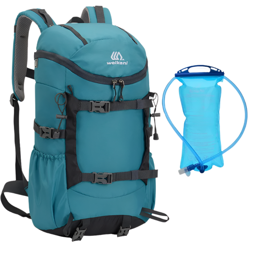 Light Blue Ultralight Trekking Backpack, water-resistant 30L design