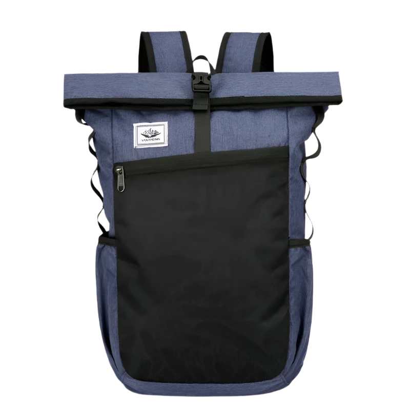 Blue Outdoor Backpack: Waterproof, durable, foldable, and spacious for essentials; perfect for hiking, camping, cycling, and travel.