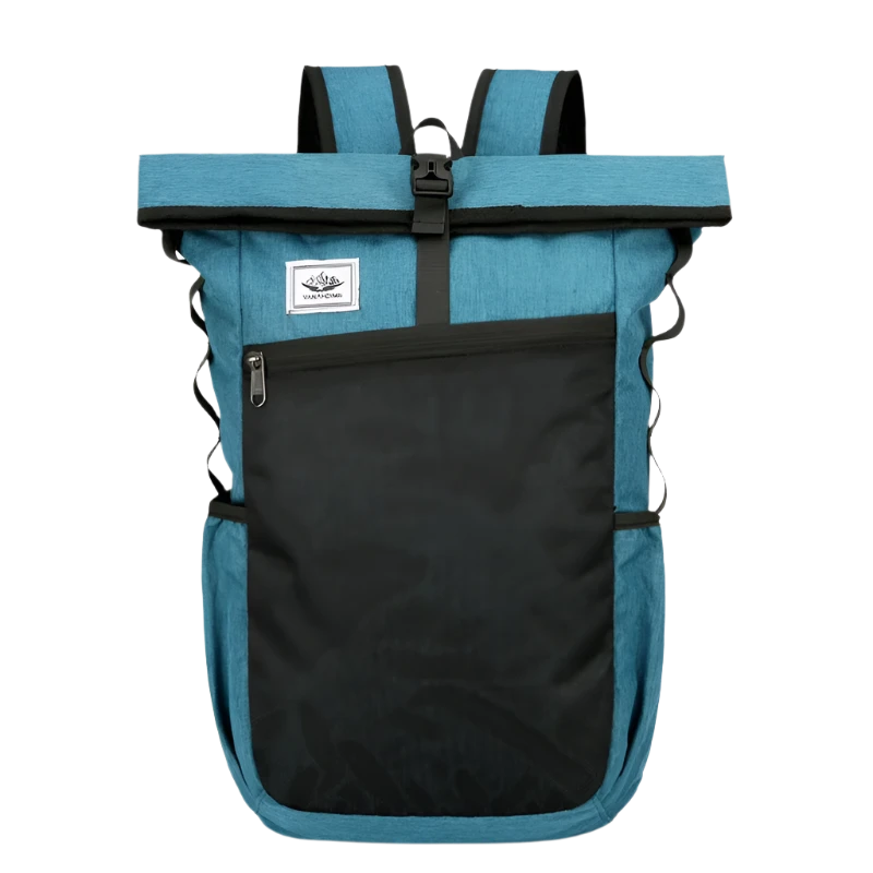 Green Outdoor Backpack: Waterproof, durable, foldable, and spacious for essentials; perfect for hiking, camping, cycling, and travel.